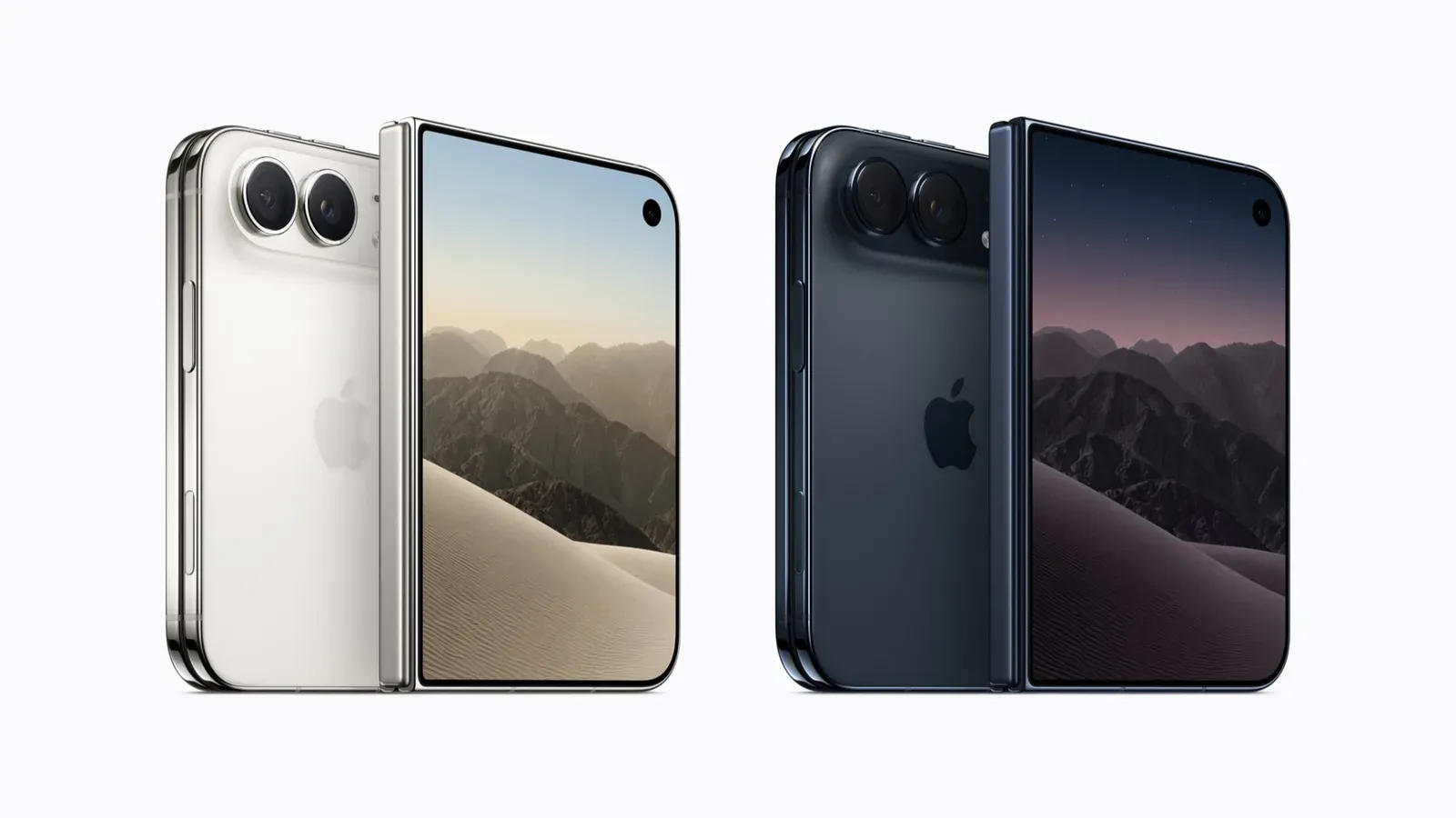 iPhone Duo สีสตาร์ไวท์และสีไนท์สกาย ด้านหน้าและด้านหลัง
