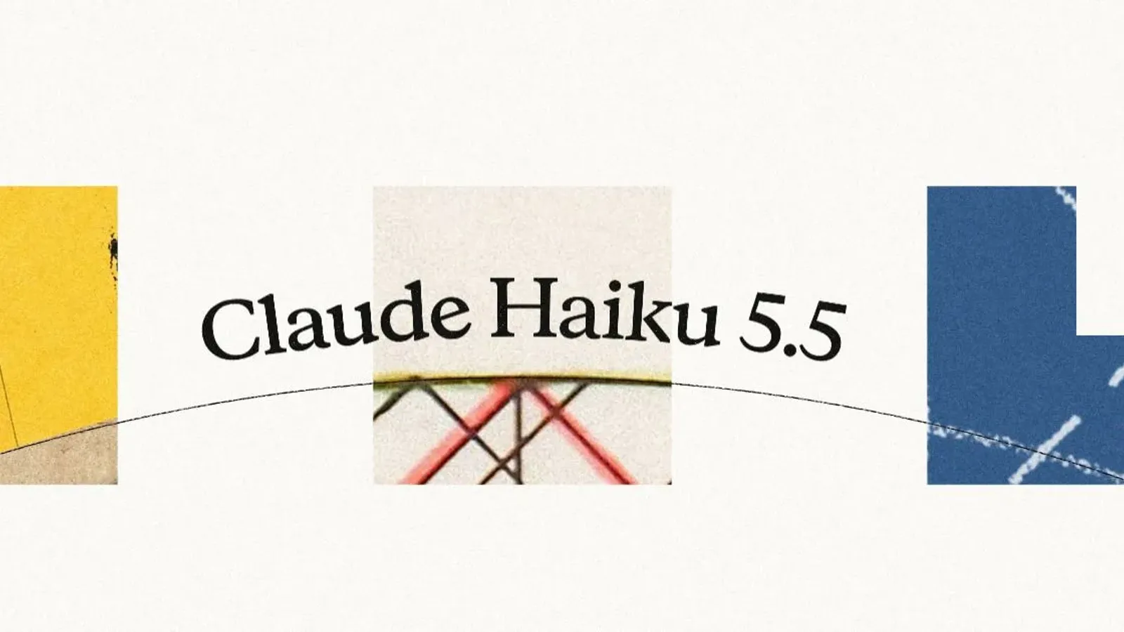 ภาพประกาศเปิดตัว Claude Haiku 5.5 ของ Anthropic ตัวอักษรชื่อรุ่นบนพื้นสีครีมกับภาพกราฟิกสีเหลืองและน้ำเงิน