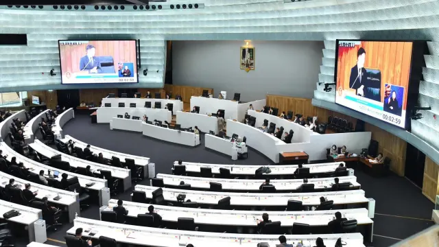 ห้องประชุมวุฒิสภาระหว่างการประชุมพิจารณาร่าง พ.ร.บ.งบประมาณรายจ่ายประจำปีงบประมาณ พ.ศ. 2570