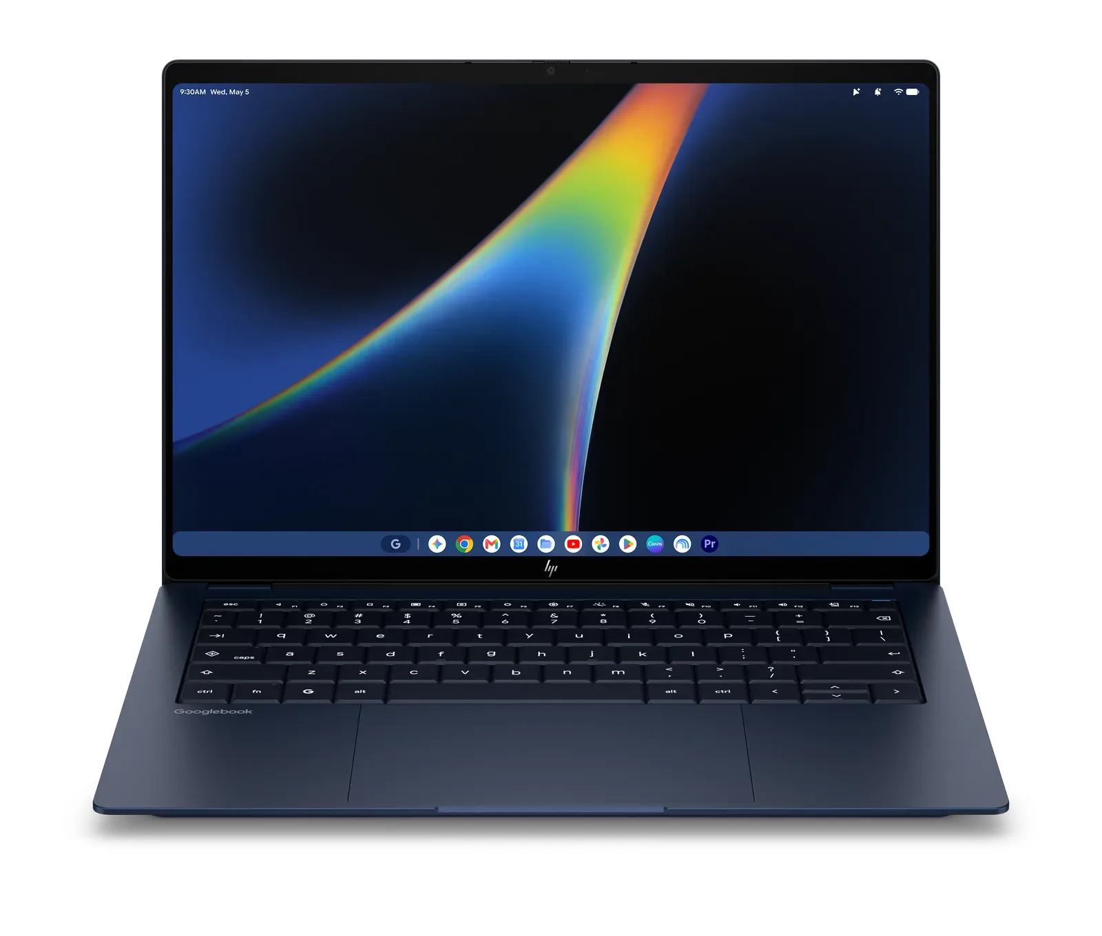 HP Googlebook 14 สีน้ำเงิน Atmospheric Blue มุมด้านหน้า